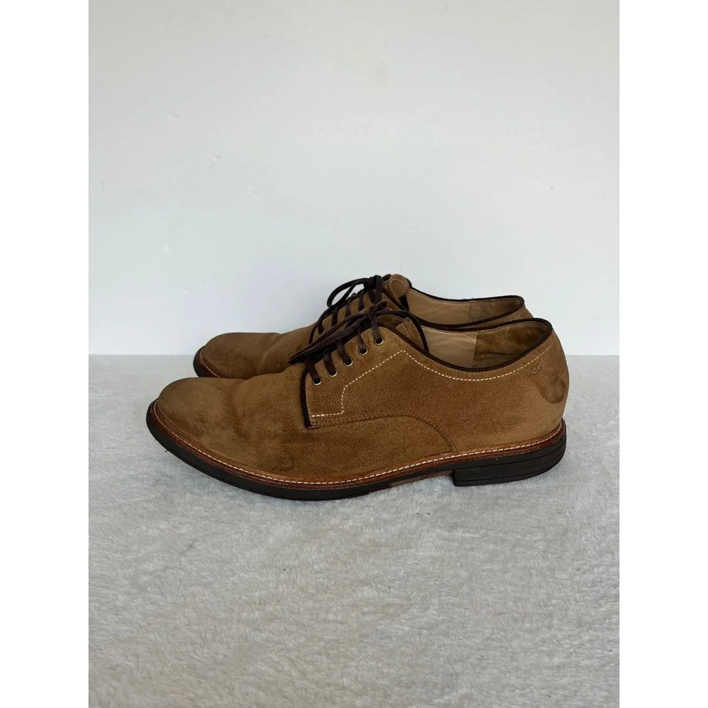 UGG Jovin Oxford Men's 11 Chestnut Buck Suede Derby Shoes Comfort Treadlite Lace